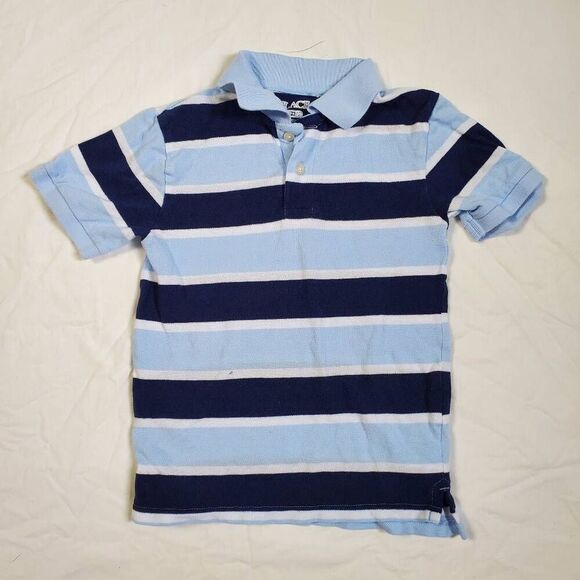 The Children's Place TCP Boys Size S (5/6) Blue Stripe SS Polo Shirt - Picture 1 of 3
